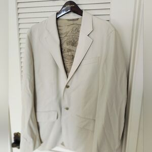 TOMMY BAHAMA Men's Ivory 80% Silk Blazer Jacket Large AS IS please read details
